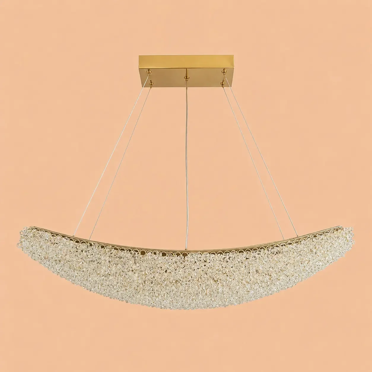 Celia-lustra led semiluna cu pietre de cristal