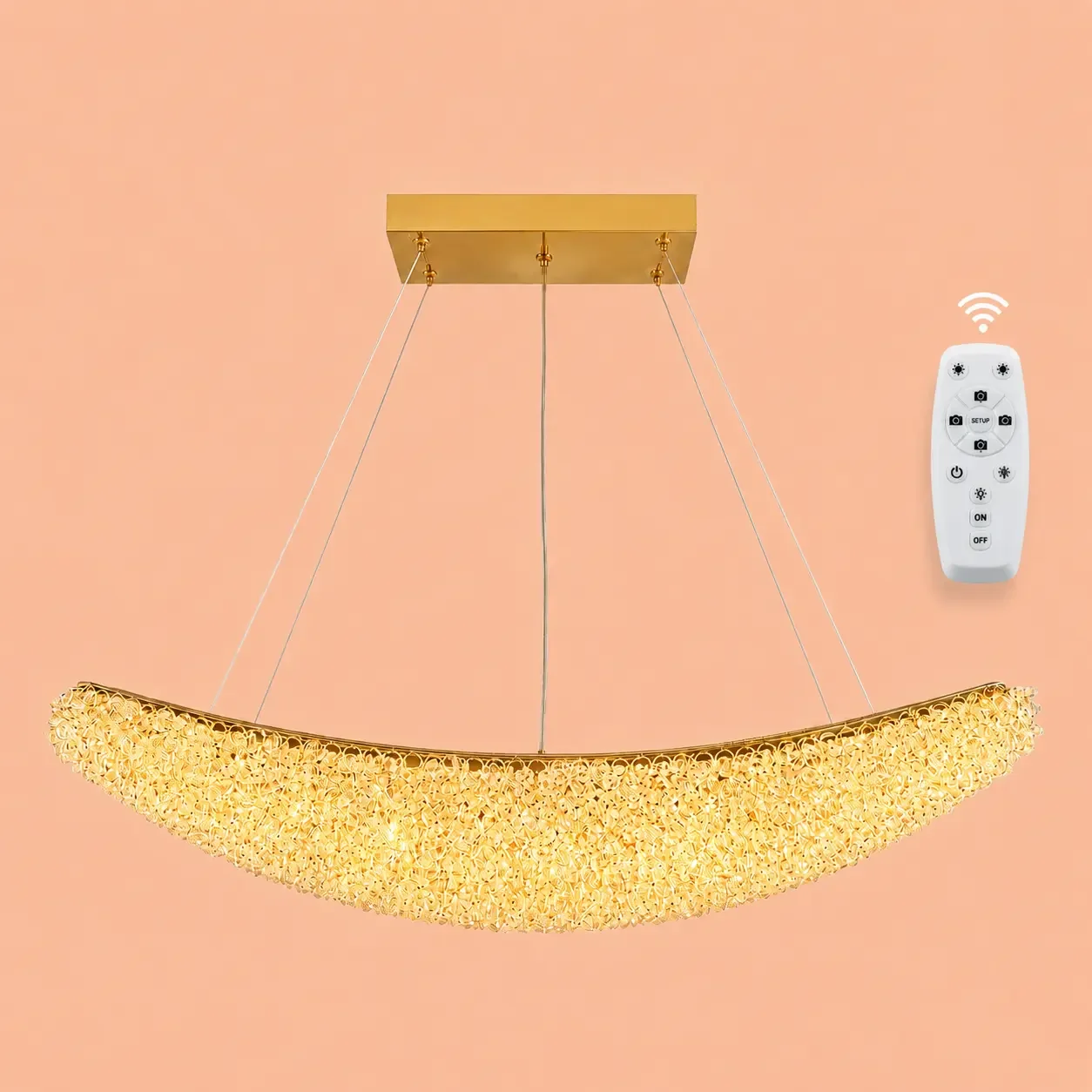 Celia-lustra led semiluna cu pietre de cristal