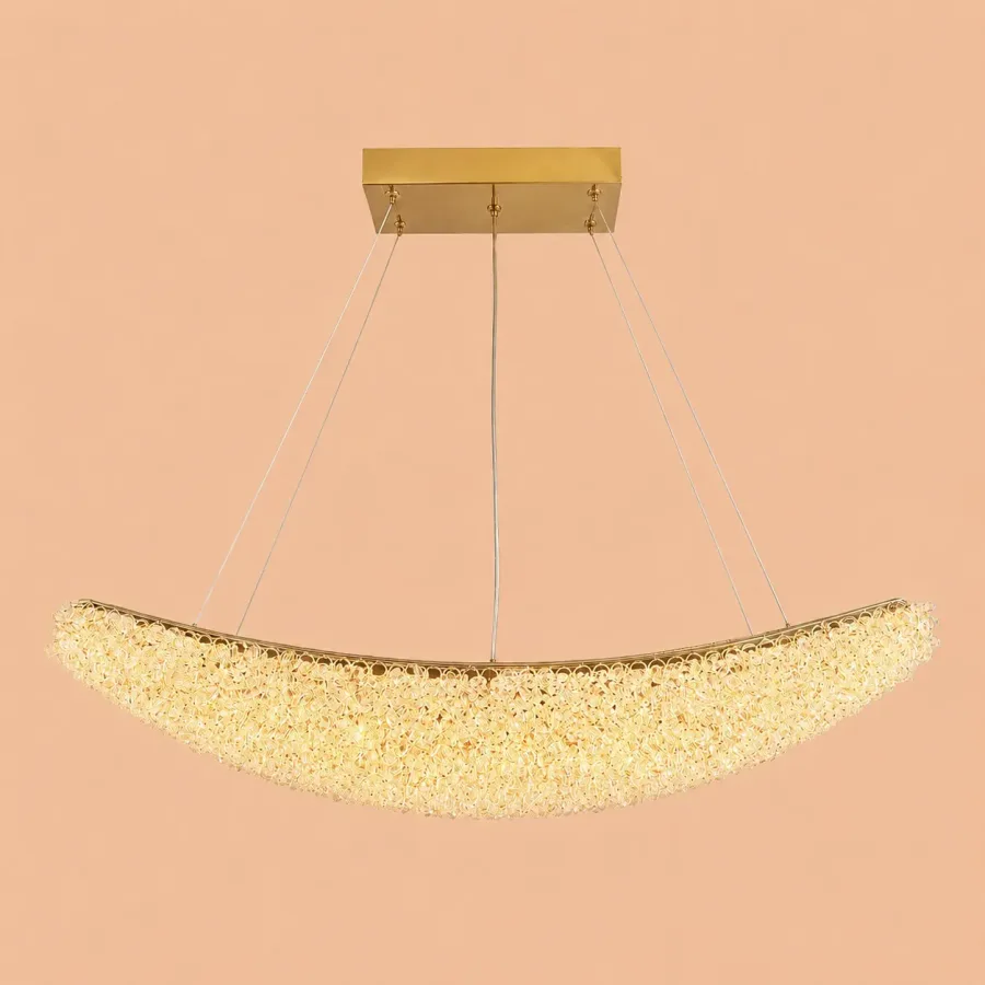 Celia-lustra led semiluna cu pietre de cristal