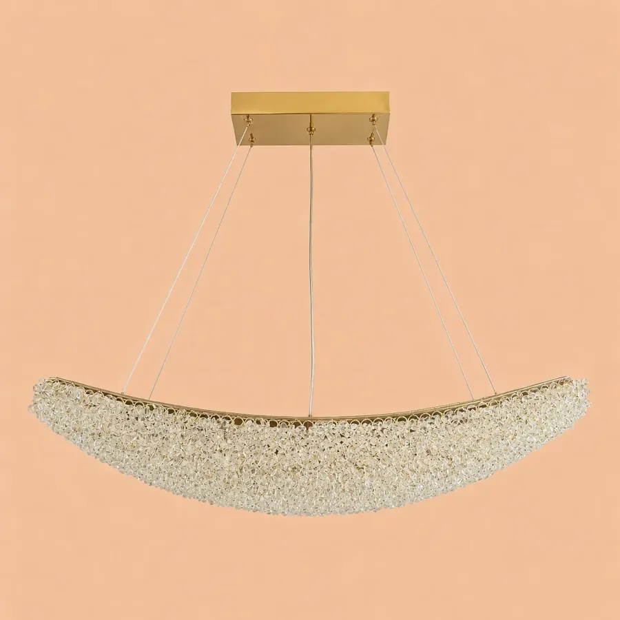 Celia-lustra led semiluna cu pietre de cristal