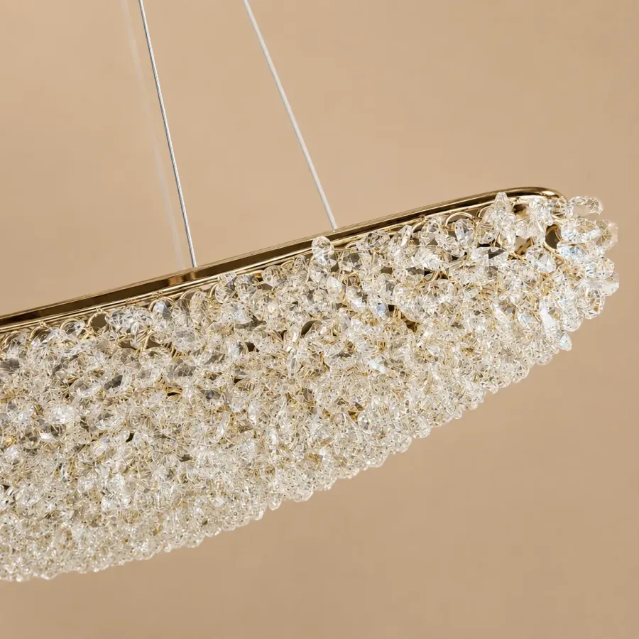 Celia-lustra led semiluna cu pietre de cristal