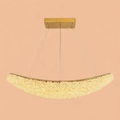 Celia-lustra led semiluna cu pietre de cristal