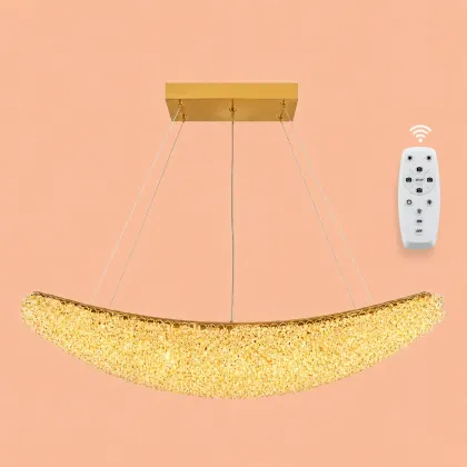 Celia-lustra led semiluna cu pietre de cristal