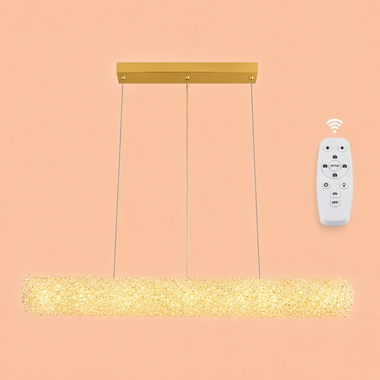 Celia-lustra led linie cu pietre de cristal