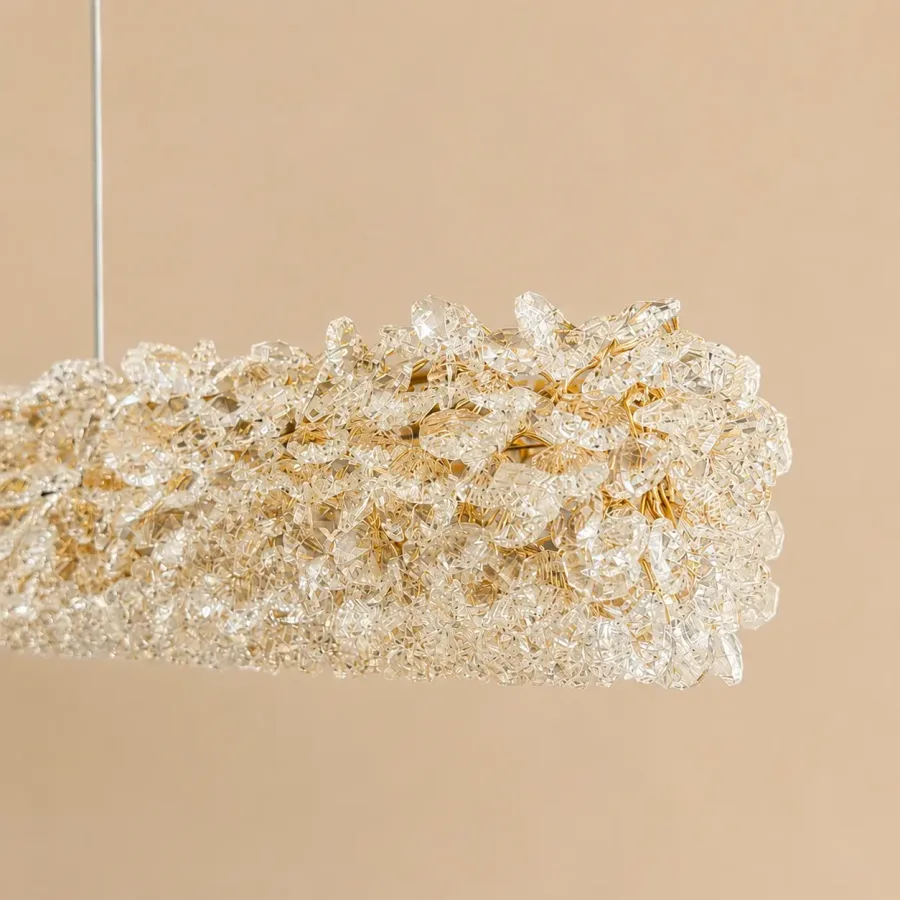 Celia-lustra led linie cu pietre de cristal