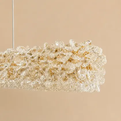Celia-lustra led linie cu pietre de cristal