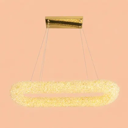 Celia-lustra led ovala cu pietre de cristal