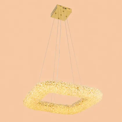 Celia-lustra led patrata cu pietre de cristal