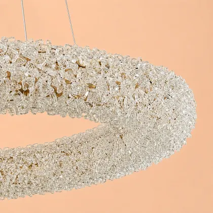Celia-lustra led patrata cu pietre de cristal