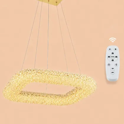 Celia-lustra led patrata cu pietre de cristal