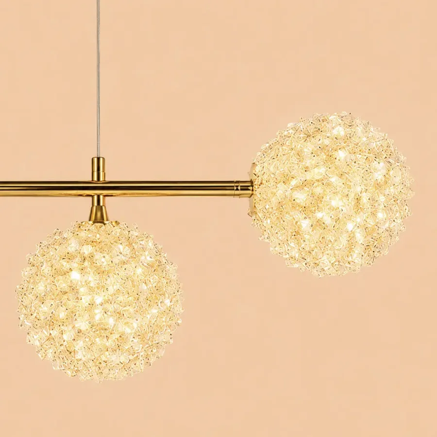Celia-lustra led 5 bile cu pietre de cristal