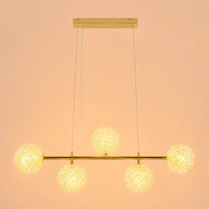 Celia-lustra led 5 bile cu pietre de cristal