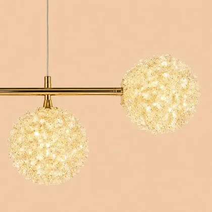 Celia-lustra led 5 bile cu pietre de cristal