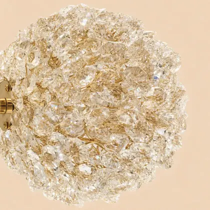 Celia-lustra led 5 bile cu pietre de cristal