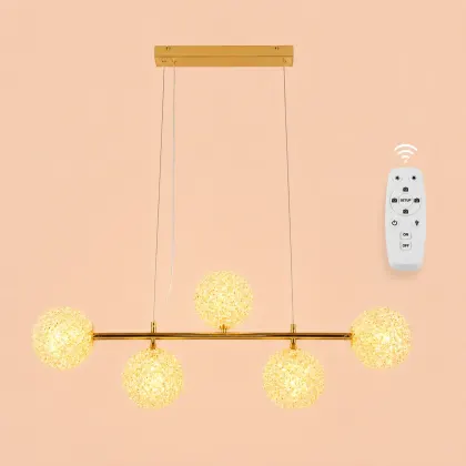 Celia-lustra led 5 bile cu pietre de cristal