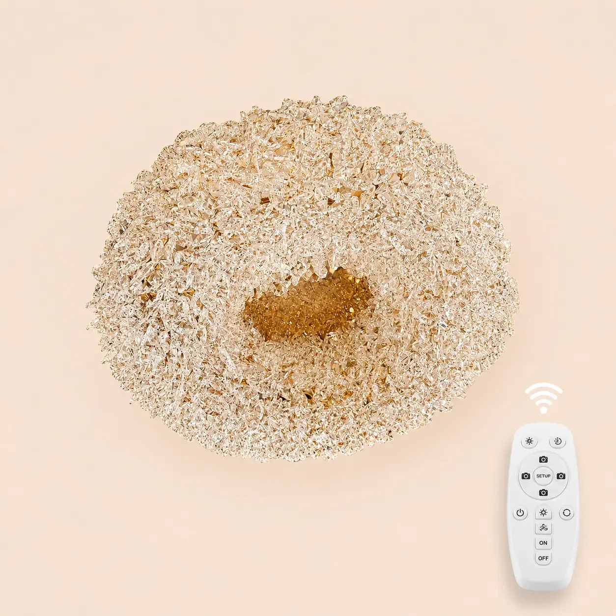 Celia-plafoniera led Diam.30cm cu pietre de cristal