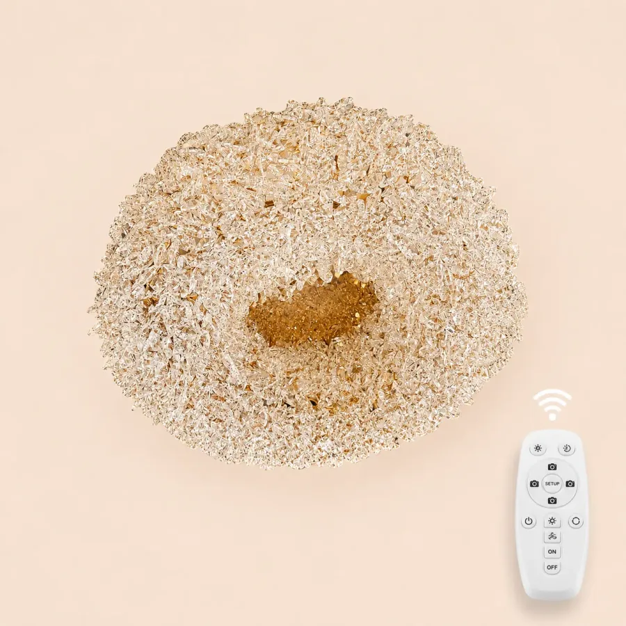 Celia-plafoniera led Diam.30cm cu pietre de cristal