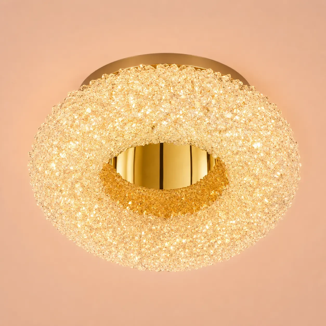 Celia-plafoniera led Diam.40cm cu pietre de cristal