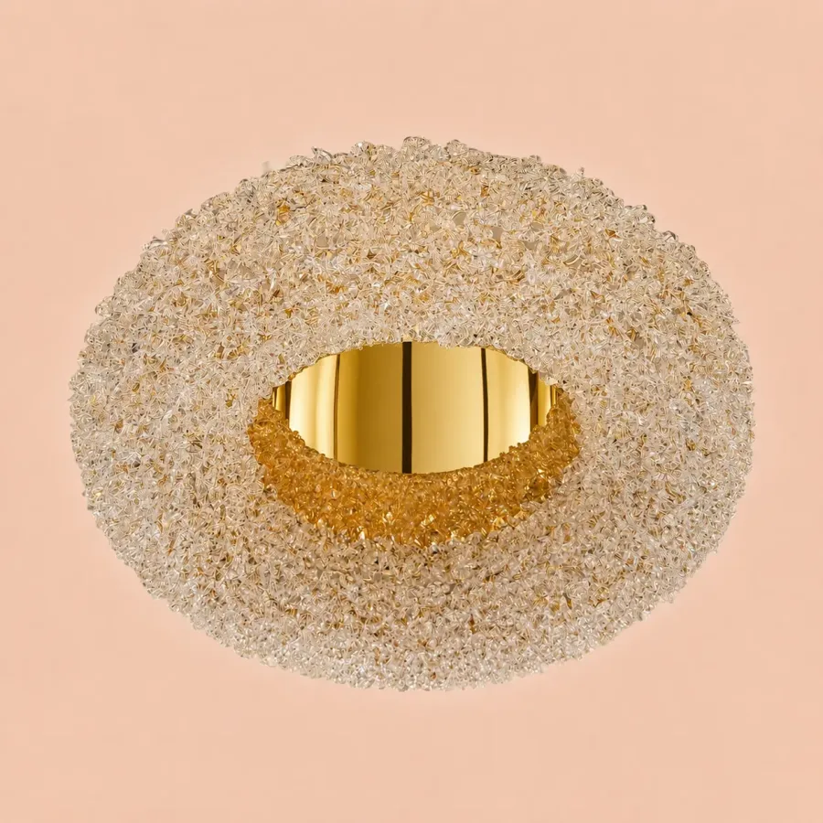 Celia-plafoniera led Diam.40cm cu pietre de cristal
