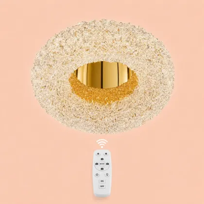 Celia-plafoniera led Diam.40cm cu pietre de cristal
