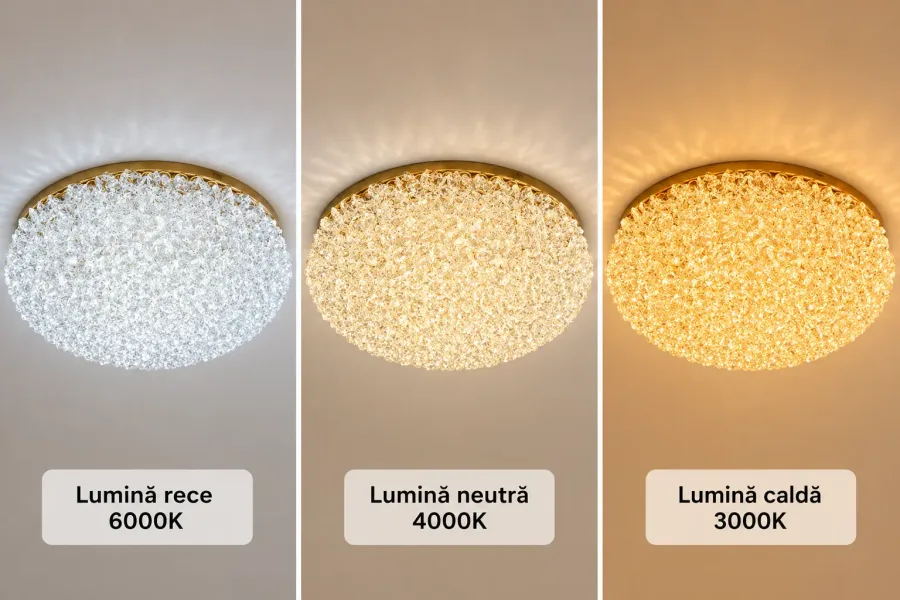 Celia-lustra led aplicata Diam.40cm cu pietre de cristal