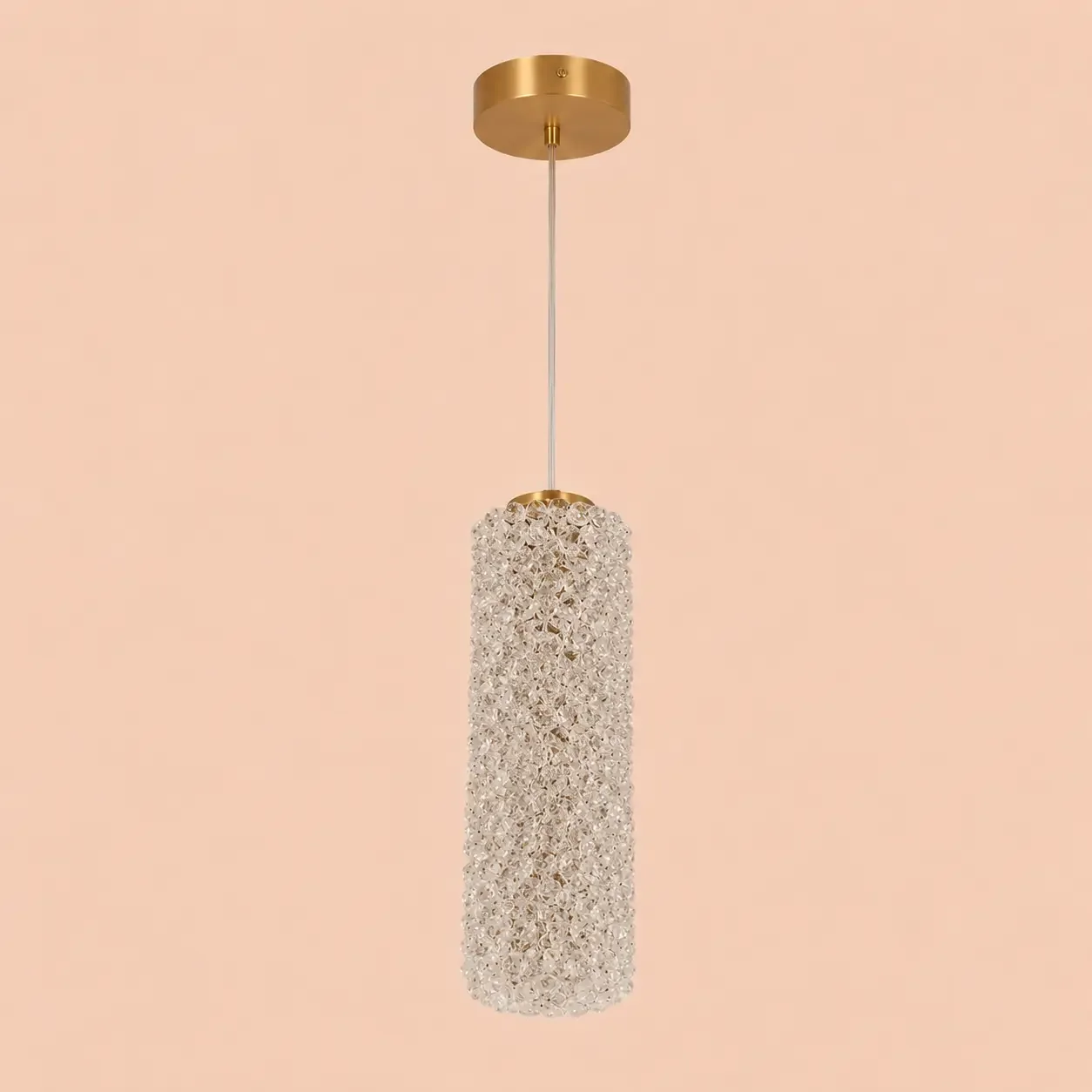 Celia-pendul led auriu cu pietre de cristal