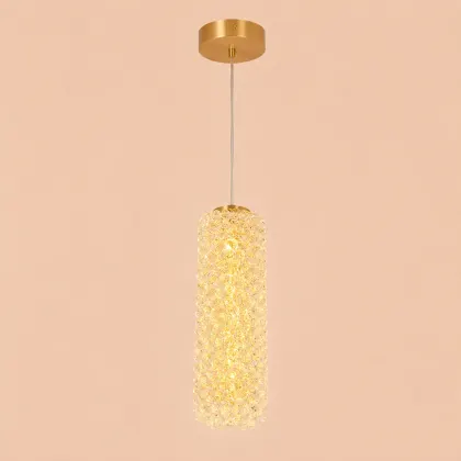 Celia-pendul led auriu cu pietre de cristal