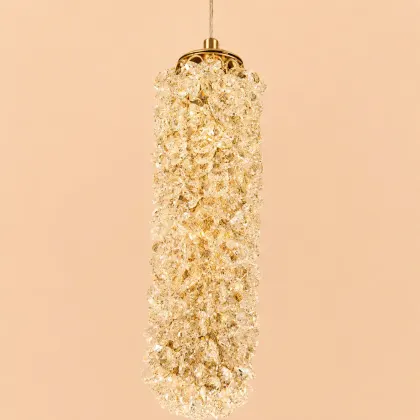 Celia-pendul led auriu cu pietre de cristal