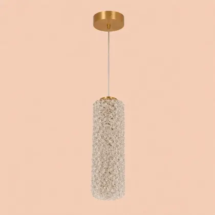 Celia-pendul led auriu cu pietre de cristal