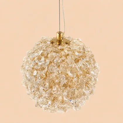 Celia-lustra led spirala 7 bile cu pietre de cristal
