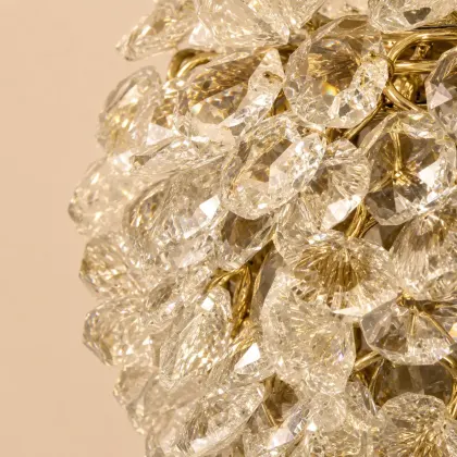 Celia-aplica led aurie cilindru cu pietre de cristal