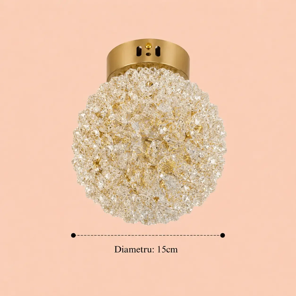 Celia-lustra led aplicata Diam.15cm cu pietre de cristal