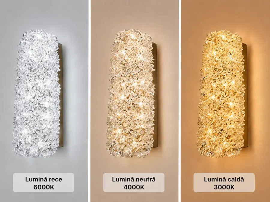 Celia-aplica led aurie cu pietre de cristal