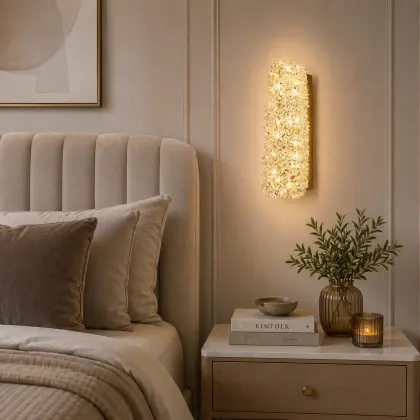 Celia-aplica led aurie cu pietre de cristal
