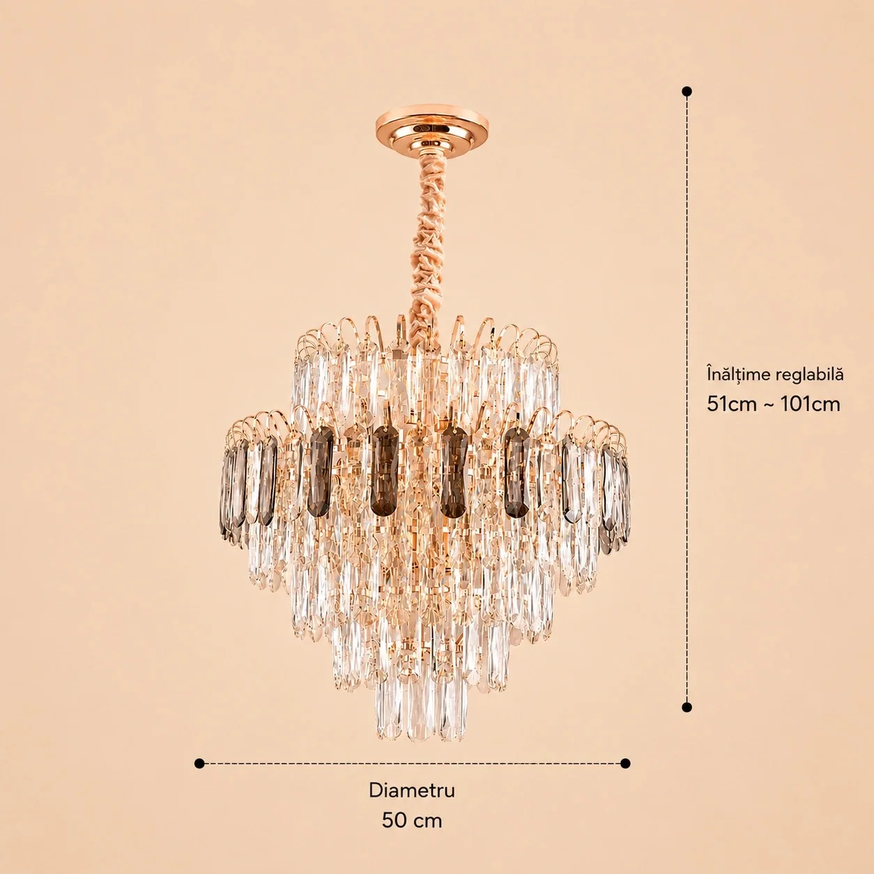Velmora-Candelabru Diam.50cm cu 12 Becuri