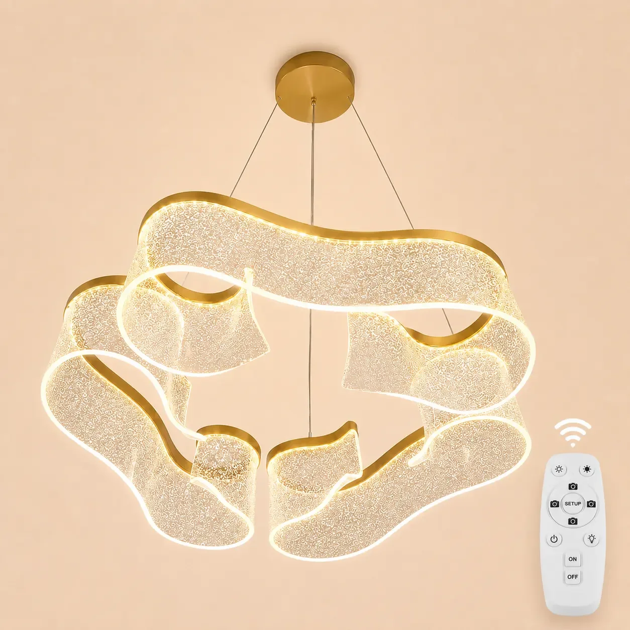 Kaleo-lustra led stralucitoare diam.50cm cu telecomanda