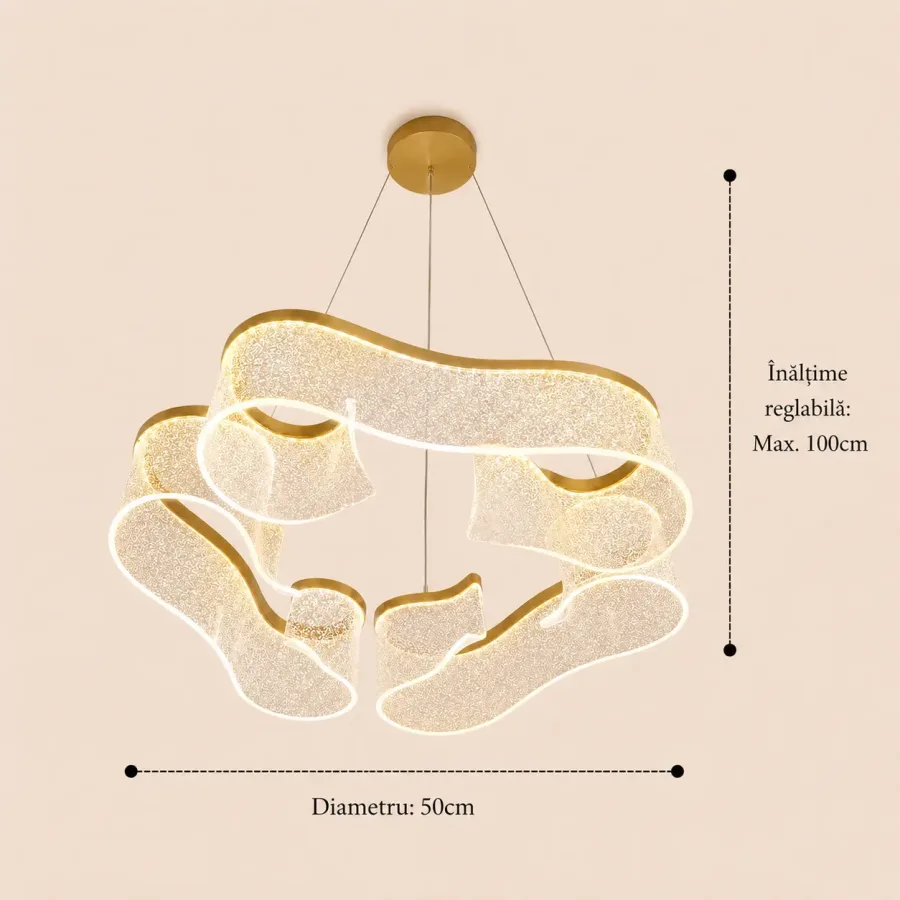 Kaleo-lustra led stralucitoare diam.50cm cu telecomanda