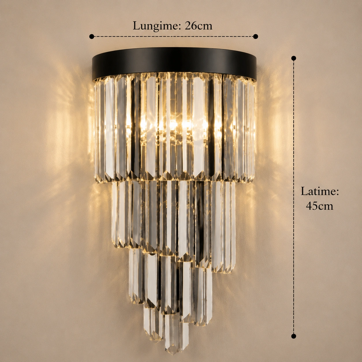 Lustra LED Cristale 94W 3 Tipuri de Lumini Auriu
