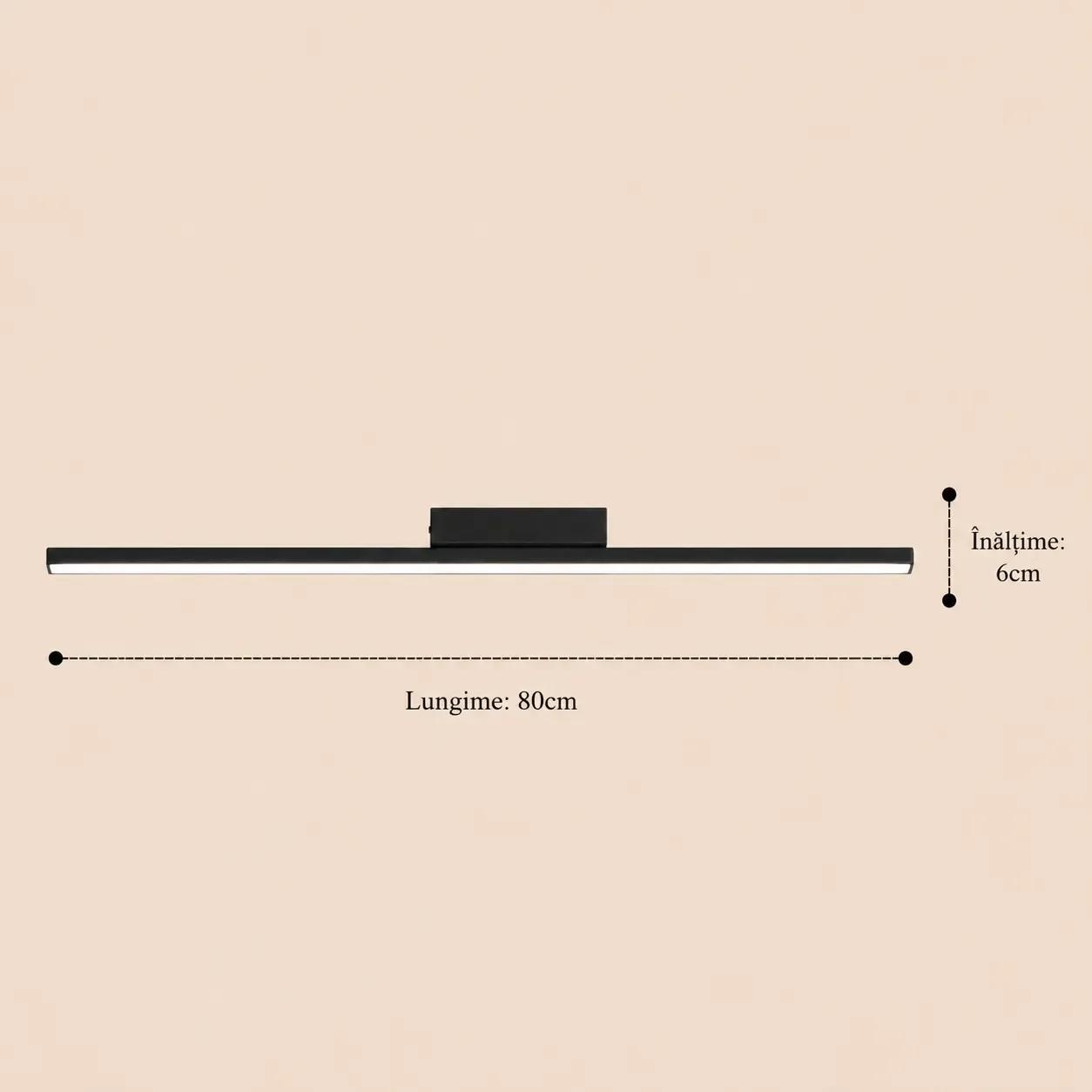 Linea-aplica led 80cm neagra