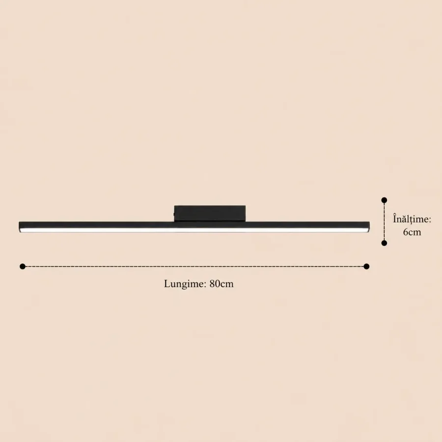 Linea-aplica led 80cm neagra