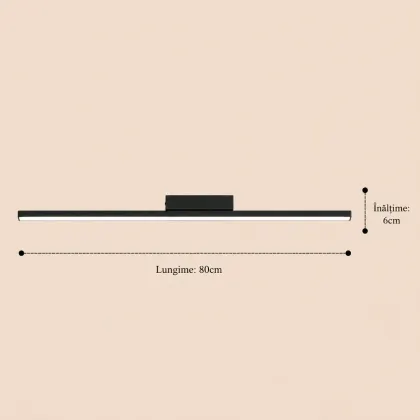 Linea-aplica led 80cm neagra