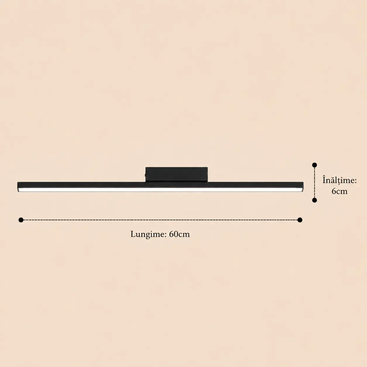 Linea-aplica led 60cm neagra
