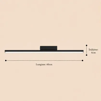 Linea-aplica led 60cm neagra