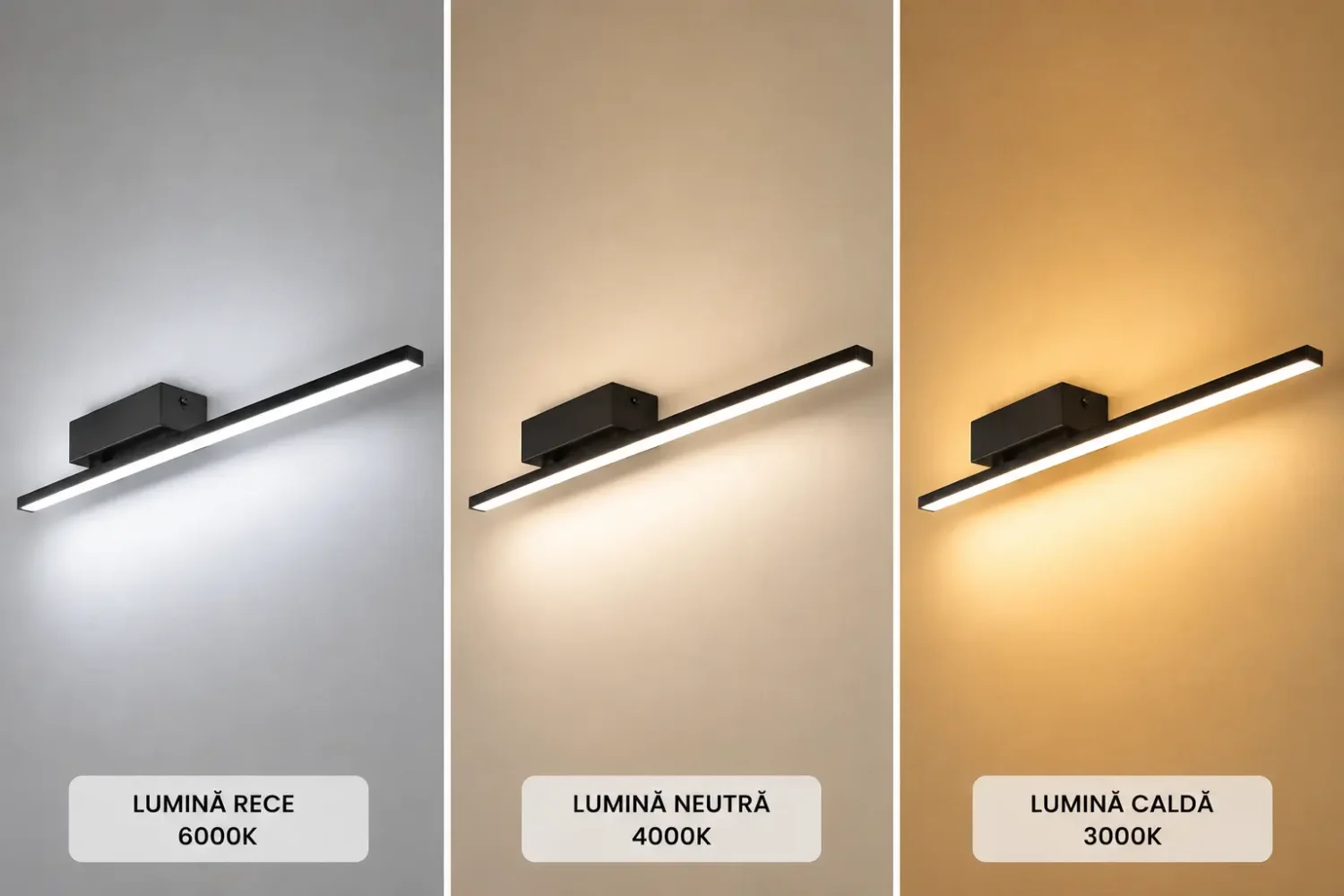 Linea-aplica led 100cm neagra