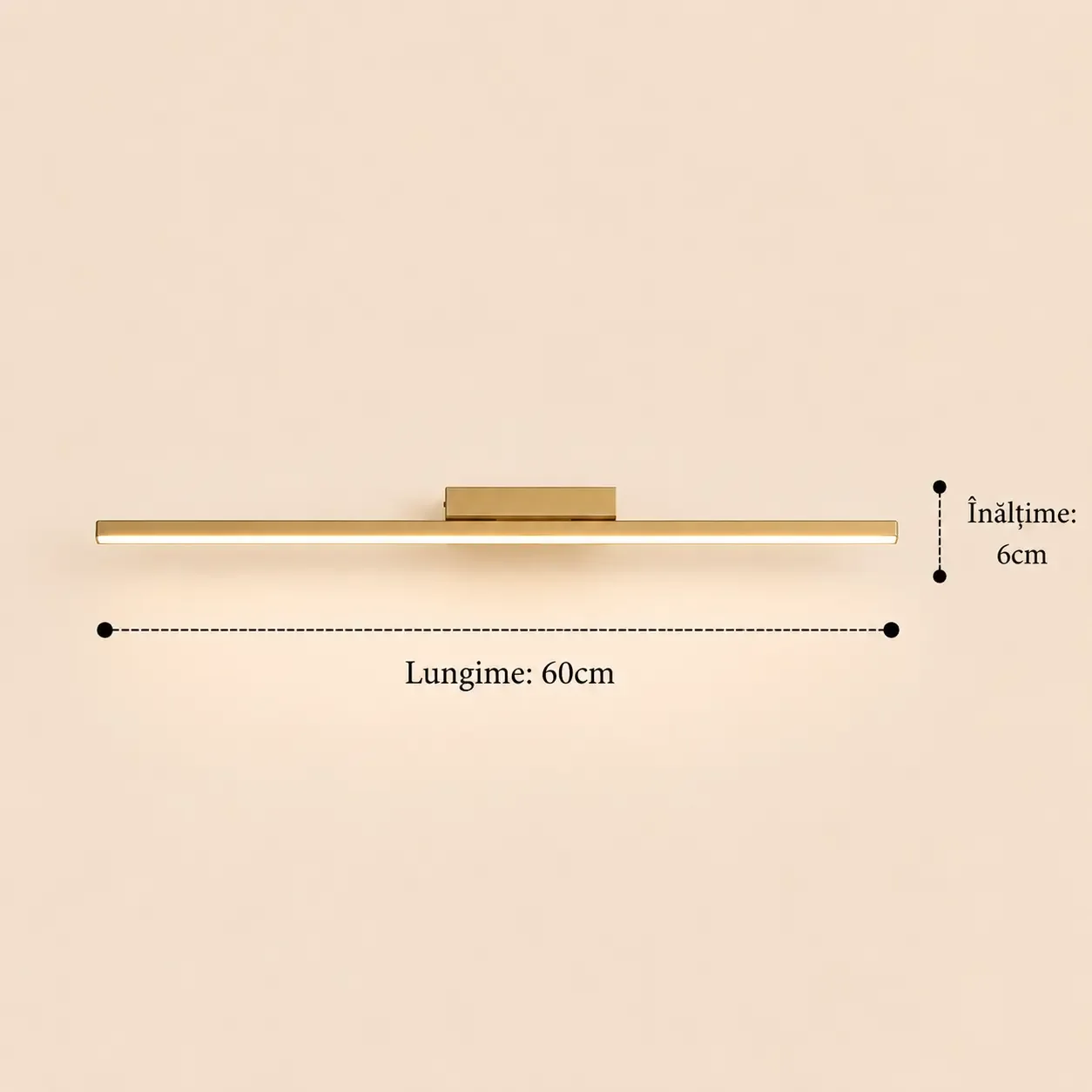 Linea-aplica led 60cm aurie
