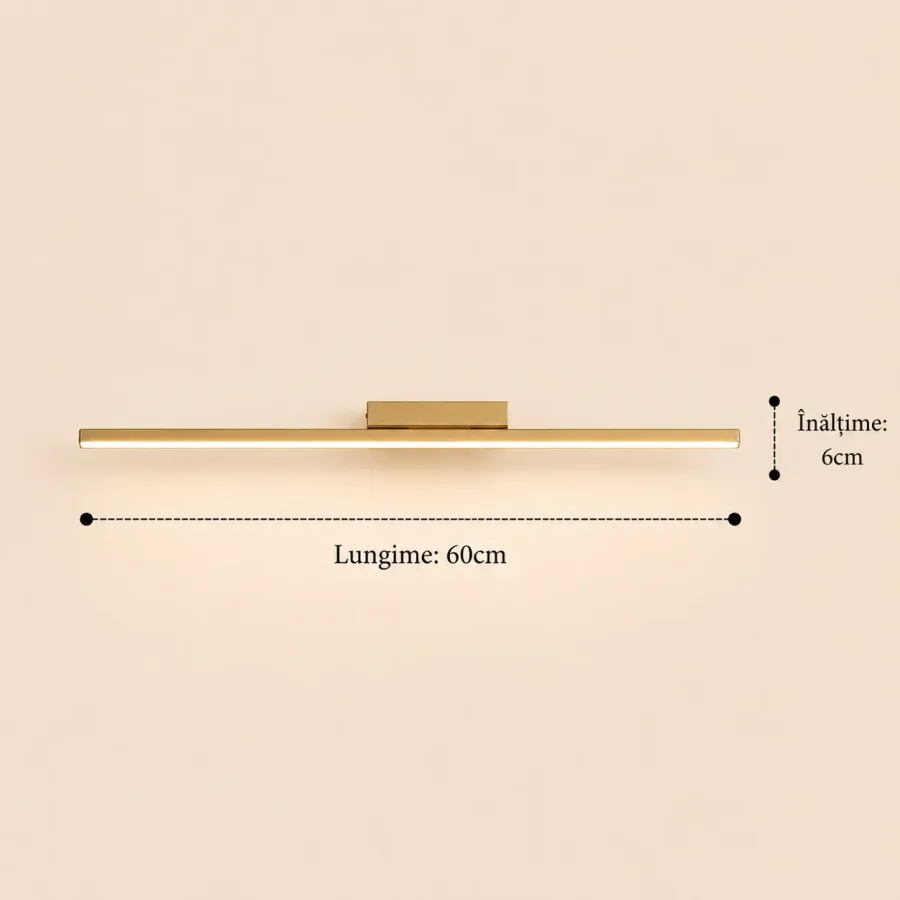 Linea-aplica led 60cm aurie