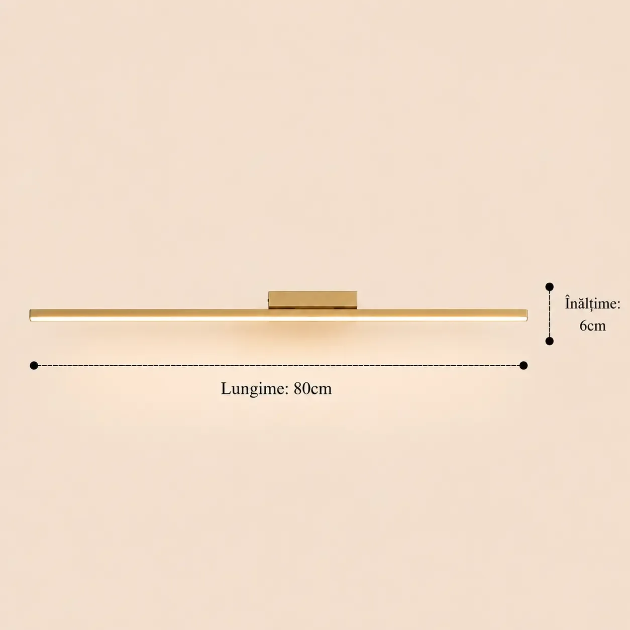 Linea-aplica led 80cm aurie