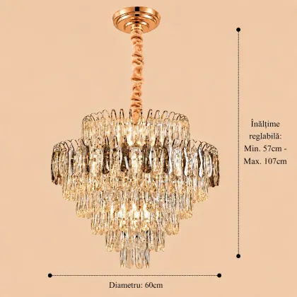 Velmora-Candelabru Diam.60cm cu 14 Becuri