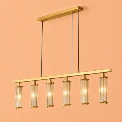Sivio-Candelabru Auriu Modern cu 6 Becuri