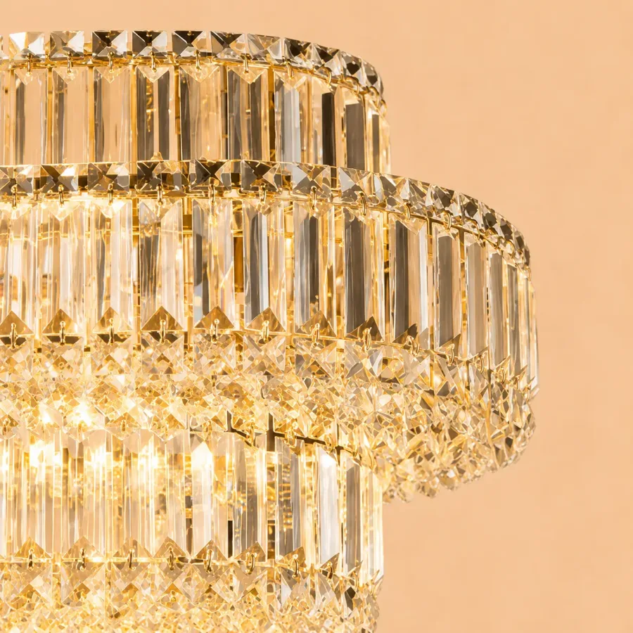 Coloss-Candelabru Oval Elegant cristale cu 12 Becuri
